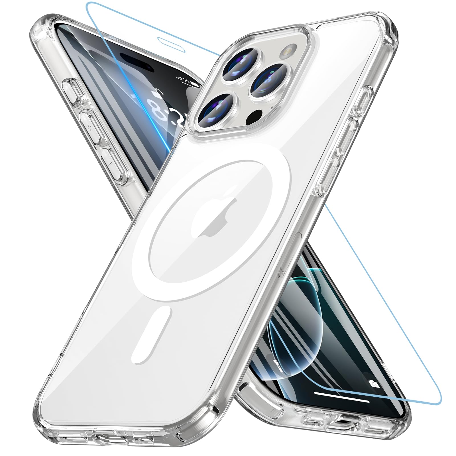 Amazon.co.jp: Hensinple iPhone 16 Pro ケース Magsafe対応 ガラス
